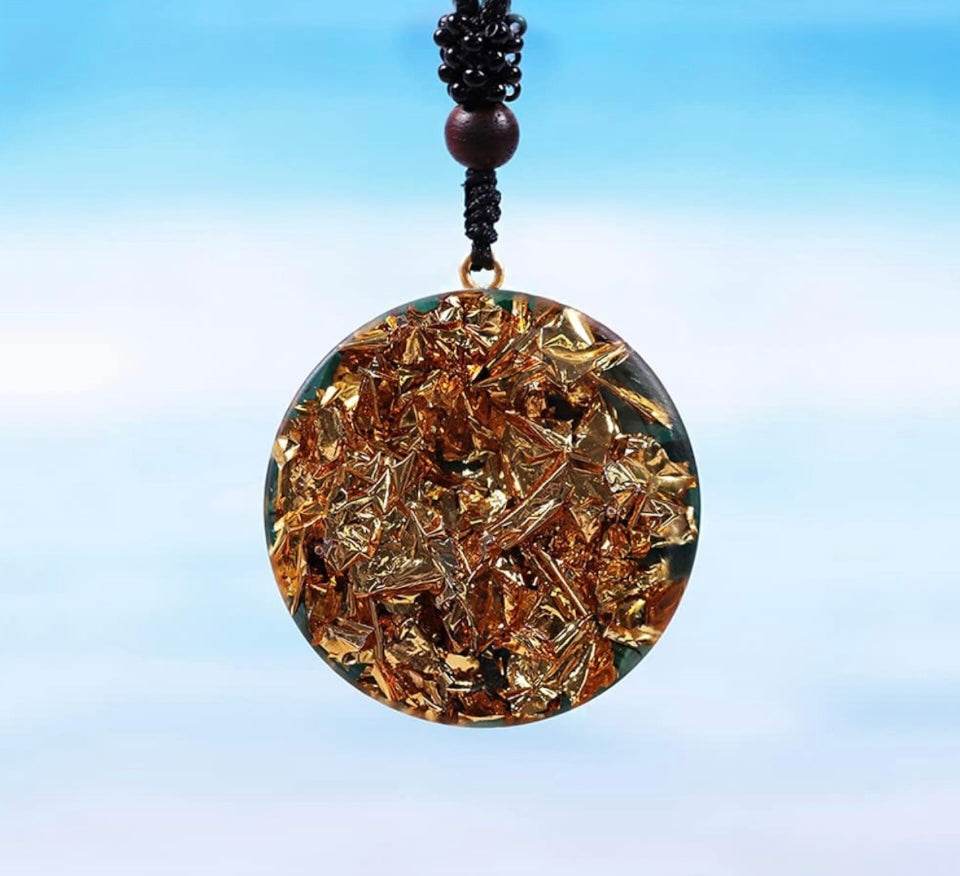 Orgonite Pendant Malachite Energy Sri Yantra Necklace - Qubit Pro Max