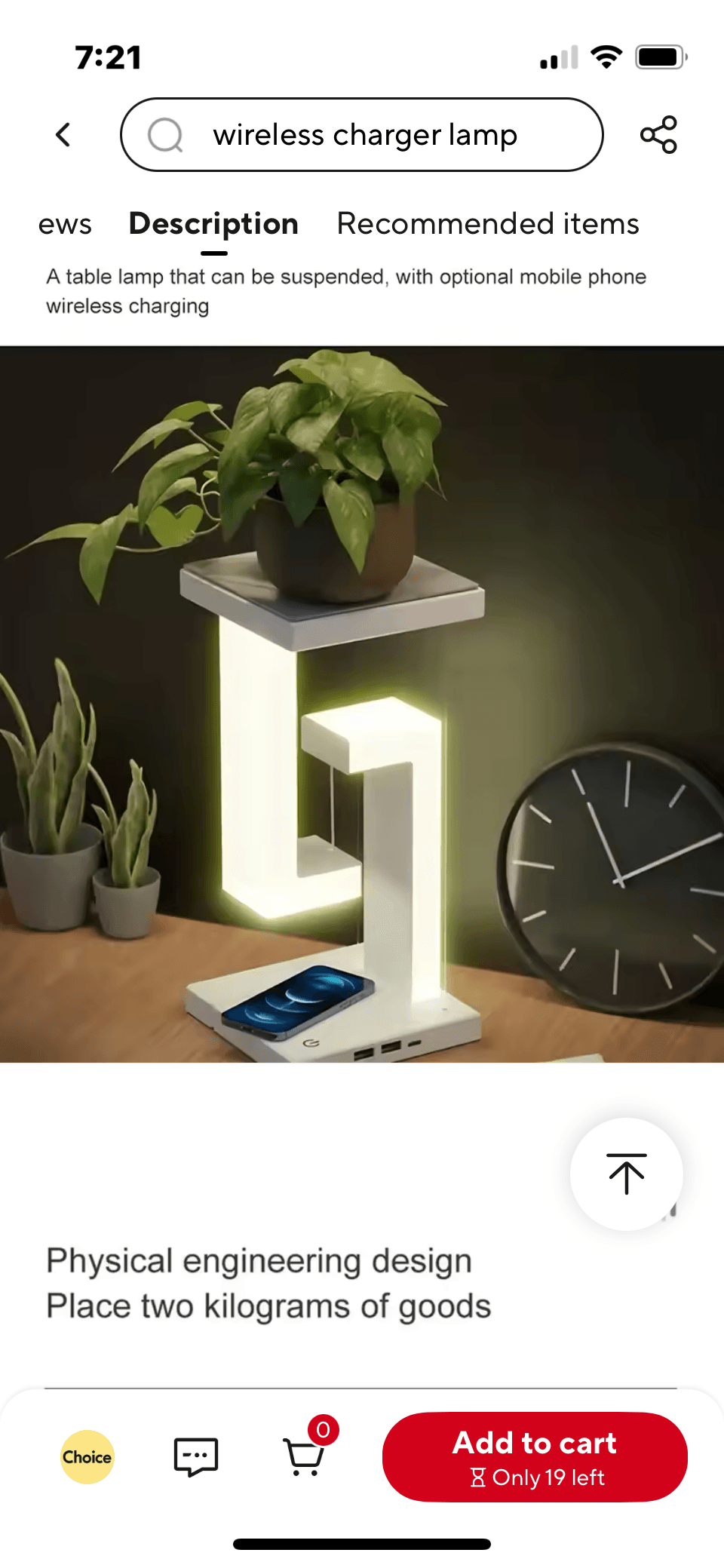 Wireless Charging Pad Stand Anti- Gravity LED Table Lamp for IPhone, Samsung, Xiaomi 15W Fast Charging Station - Qubit Pro Max