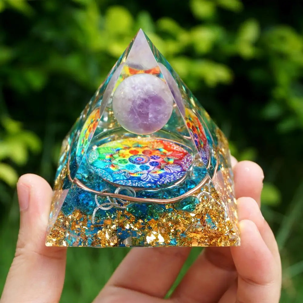 Amethyst Orgone Pyramid EMF Protection