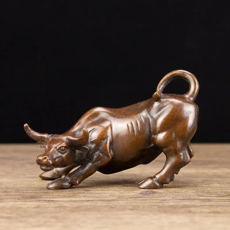 Bronze Fengshui Wealth Fierce Bull OX Statue