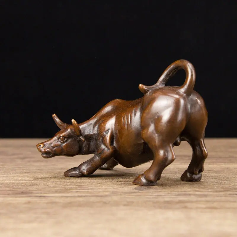 Bronze Fengshui Wealth Fierce Bull OX Statue